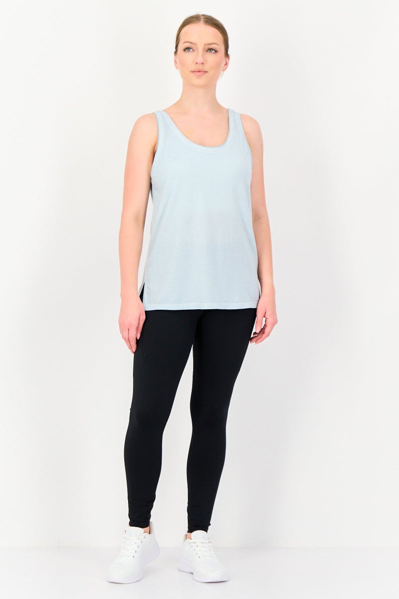 Nike Women Sportswear Fit Sleeveless Yoga Tank Top, Pale Blue - Image 4